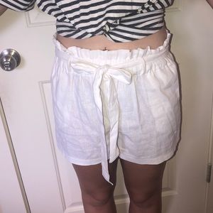 White Linen Shorts